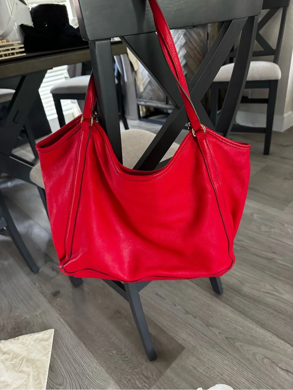 Tory Burch Red Leather Hobo Bag